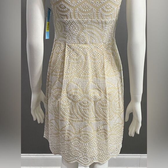 NWT Antonio Melani Halle Eyelet lace embroidery button down collared dress SZ 0 - Picture 8 of 13